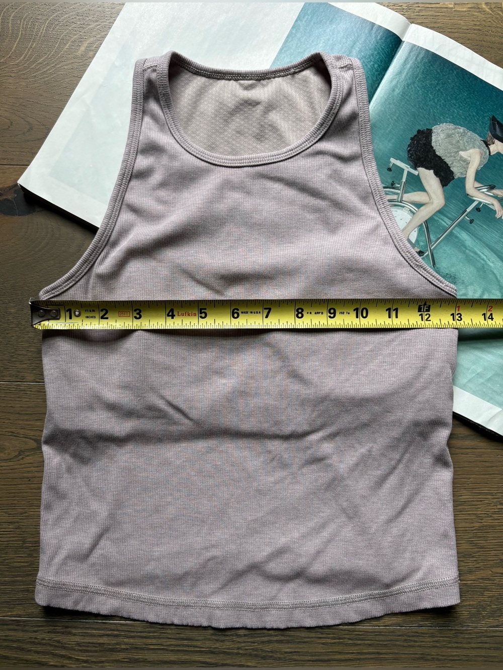 Vuori Pose Plyo Built-In Bra Cropped Tank Top Soft Rib Knit In Chia Size S - Picture 7 of 14